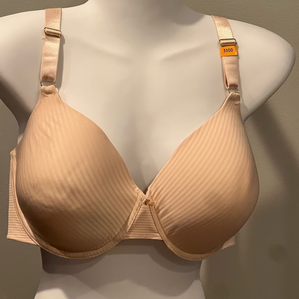 🇺🇸 $5🇺🇸 Vanity Fair Blush Pink Underwire Padded Bra 38DD NWT